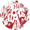 Mm187 Halloween Mano de Sangre Sangrante Fiesta Festival Banner 8 Personal 4 Piezas Plato de Papel Vaso de Papel de Seda