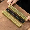 Caja de incienso estilo antiguo con diseños de nubes y lotos, quemador de incienso de aleación de cobre, caja de accesorios para incienso de imitación de cobre hueca