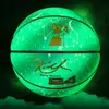 Baloncesto reflectante transfronterizo tamaño 7, PU resistente al desgaste para interior y exterior, luminoso, logotipo personalizado disponible
