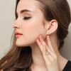 Chapeamento pt950 Platina Quatro Garra Imitação Brincos de Zircão Feminino Masculino Oito Coração Oito Setas Moissanite Simples Único Diamante Super Flash Internet Vermelho