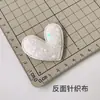 Yazi Artesanal Grande Cor de Doce Glitter Embossed Estrela de Cinco Pontas Coração Patch de Tecido Porta-Crachás Acessórios Artesanais DIY Não