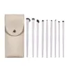 Set de 10 Pinceles para Sombras de Ojos de Porcelana Nube de Venta Caliente Transfronteriza, Set de Pinceles para Maquillaje de Ojos de Cerdas Suaves, Pincel para Sombra de Nariz, Pincel Corrector