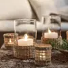 Comércio Exterior Transfronteiriço Atacado Pote de Vidro Transparente para Velas de Palha Copo de Aromaterapia Recipiente de Vidro Estilo Ins Enfeites Decorativos