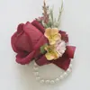 Yi Yaguo 2475 Estilo Chino y Occidental Estilo Bosque Invitado Banquete Novio y Novia Ramillete Flor de Muñeca Ramillete para Uso en Bodas