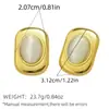 Aretes con un Toque de Lujo Ligero y Gama Alta, Acero Inoxidable, Diseño Exagerado de Nicho, Piedra Ojo de Gato, Joyería Estilo Ins, Venta al por Mayor Transfronteriza de Verano