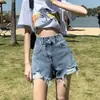 Shorts de Mezclilla para Mujer Cintura Alta 2025 Nuevo Primavera y Verano Adelgazantes Pequeños Forma A Rap Ultra-Cortos Hot Pants para Verano