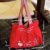 Bolsa Fofa Coreana Ins Versátil Maçã Vermelha para Mulheres 2025 Nova Bolsa Tote Estilo Preguiçoso Bolsa de Ombro de Grande Capacidade
