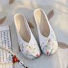 Pantuflas Tingxia: Nuevas Pantuflas Bordadas para Mujer Primavera/Verano, Zapatos Planos de Tela para el Hogar, Pantuflas Bordadas Estilo Étnico Tendencia Nacional