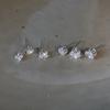 Pendientes de plata S925 con circonitas y aguja para mujer, 2024, para dormir sin preocupaciones, pequeños y exquisitos pendientes con forma de oreja.