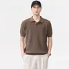 Camiseta de Punto de Moda con Cuello de Gaviota para Hombre 2026, Estilo Old Money Lujo Ligero Camisa Polo con Cuello Campana Verano 2026