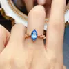 Anillo Popular de Topacio Natural al por Mayor de Fábrica Plata S925 Incrustado Piedra Principal 5*10 Joyería de Lujo Venta Directa de Fábrica