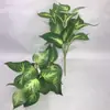Rábanos Artificiales Verdes de 7 Ramas Transfronterizos para Separar Maceteros, Plantas en Maceta, Arreglos Florales, Muros de Plantas Verdes, Decoración de Paisajismo con Muros de Plantas Verdes