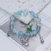 Pulsera de Cristal de Sirena Estilo Bosque Dulce Hada Súper Diseño Nicho Ins Femenino Versátil Estudiante Mejor Amiga Pulsera DIY