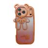 Funda de Teléfono Apple 17Promax con Purpurina Galvanizada iPhone16 Oso de la Suerte con Soporte 15 Correa de Dibujos Animados 14 Funda Suave