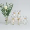 Jarrón Pequeño de Cuerda de Cáñamo Hecho a Mano Igual que el de Amazon, Jarrón de Vidrio para Flores Retro, Jarrón Pequeño Transparente Decoración de Escritorio