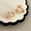 Pendientes de Zirconia Irregulares Huecos Retorcidos en Espiral con Goteo de Aceite Personalizados de Nicho para Mujer Diseño de Temperamento Único Pendiente Versátil