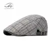 Boina Clásica de Cuadros Estilo Británico Delgada para Hombre de Primavera y Verano, Boina con Visera de Moda para Mujer
