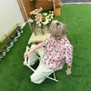 Bunacc 2026 Verano Nuevo Estilo Retro Americano Estilo Perezoso Diseño Floral de Estampado Completo Camisa Floral de Media Manga para Mujer