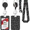 Cordón con Hebilla Retráctil de Nuevo Estampado de Leopardo para Control de Acceso, Tarjeta de Comida, Tarjeta de Empleado, Insignia, Portatarjetas