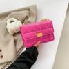 Indentação xadrez cor sólida 2024 nova moda bloqueio simples bloqueio início da primavera corrente crossbody ombro pequena bolsa quadrada para mulheres