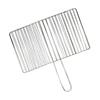 Pinza para pescado a la parrilla para uso doméstico al aire libre, red para barbacoa, pinza para pescado a la parrilla, pinza para red, electrodomésticos de acero inoxidable, férula rectangular
