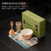 Set de Herramientas para Matcha de Pétalos Cuenco de Matcha de Cerámica Filtro Cuchara para Té Soporte para Batidor de Té Espumador Agitador Accesorio para Té