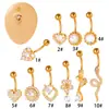 Henson Clássico Aço Inoxidável Barra com Zircônia Incrustada de Cobre Forma de Cobra Coração Forma de Flor Joia para Piercing no Umbigo