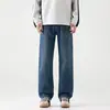 Ropa de Hombre Fengshe / 2026 Primavera y Otoño Nuevo Holgado Recto Retro Americano High Street Elástico Vaquero Pantalones de Hombre