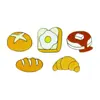 Broche Tema Pão Desenho Tostada Sanduíche Pão Fofo Liga Metálica Emblema Acessórios para Roupas Bijuterias Atacado
