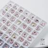 Joyería para uñas K9 con diamante cuadrado rosa, corazón torcido en forma de corazón, diamante con base puntiaguda, diamante rosa, accesorios para uñas mixtos