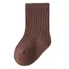 25 Pares de Meias de Bebê Cano Médio Cor Sólida com Ponto Duplo, Meias de Algodão para Primavera e Outono, Meias de Bebê Estilo Academia, Meias Infantis Unissex, Alta Elasticidade, Não Apertam