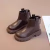 Botas Curtas Femininas Outono Inverno 2026 Novas Botas Individuais de Princesa para Crianças Botas Martin Femininas Botas de Couro para Bebê Botas de Algodão com Veludo