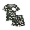 Traje Camuflado de Manga Corta para Niños Jardín de Infancia Escuela Primaria Uniforme de Entrenamiento Militar Traje de Aptitud Física Camiseta Niño Campamento de Verano Traje de Secado Rápido
