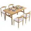 Juego de Mesa y Sillas Nórdicas para Uso Doméstico, Económico para Apartamentos Pequeños, Adecuado para 4-6 Personas, Mesa de Comedor Simple para Uso Comercial o Viviendas de Alquiler