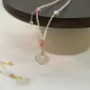Accesorios de Collar de Perlas de Calcedonia con Cerradura Ruyi para Mujer, Cadena para Clavícula de Verano con Sentido del Diseño, Joyería de Cadena de Perlas de Lujo Ligero de Nicho