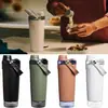Copo de Café Transfronteiriço Aço Inoxidável 304 Isolado a Vácuo Portátil Copo Misturador com Alça para Esportes e Fitness Grande Capacidade Resfriador de Gelo