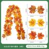 Hojas de arce colgantes de otoño para Halloween, simulación de ratán, Navidad, Acción de Gracias, Festival de la cosecha, decoración para el hogar, hojas de arce de ratán