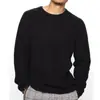 Otoño/Invierno 2025 Estilo Europeo y Americano Holgado Cuello Redondo Comercio Exterior para Hombre Color Sólido Tejido de Punto Manga Larga Simple Casual Suéter Capa Base