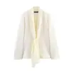 Verano 2025 Nuevo Estilo Europeo y Americano Moda Versátil Bufanda Delgada Chaqueta de Traje con Solapa + Pantalones Casuales Rectos de Cintura Alta