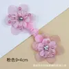 Acessórios Boxi Flor de Fio Estéreo Camada Dupla Costurada à Mão Decoração com Diamante de Cristal Fivela de Vestido Infantil Acessórios de Cabelo DIY Flor para Sapato