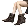 Botas Vaqueras Retro para Mujer 2026 Otoño Nuevas Botines de Tacón Bajo Puntiagudos con Hebilla de Cinturón Piernas Delgadas Botas Cortas de Jinete