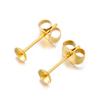Pendientes de acero inoxidable con soporte de perla estilo hipster coreano diy para mujer chapados en oro tamaño múltiple pendientes semiacabados al por mayor