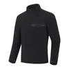 Moletom Oli de fleece com zíper parcial, gola alta, manga longa, para primavera e outono, esportes ao ar livre, quente, secagem rápida, respirável, elástico