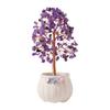 Grava de Cristal Natural Base de Maceta de Cerámica Árbol de Cristal Adornos de Regalo de Apertura Árbol de la Fortuna para Escritorio de Hogar Oficina