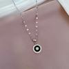 [acero de titanio de cuerpo completo] Collar frío de oro real de horno de diamantes de Roma para mujer, accesorios de cadena de clavícula rojo neto ins