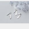 S925 Plata Lisa Personalizado Colgante de Doble Pluma Pulsera Colgante Hecho a Mano DIY Accesorios de Joyería Venta al Por Mayor S0262