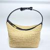 Estilo Novo de Verão Transfronteiriço Fibra de Folha de Coco Moda Versátil Artesanal Tecido à Mão Bolsa de Mão Pulso Tecido Bolsa para Lancheira