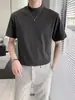 Harajuku sin marca artística versátil casual ins simple moderno cuello medio alto manga corta camiseta nueva moda japonesa