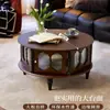 Mesa de Centro Francesa Retro de Madera Maciza para Apartamento Pequeño Estilo Mid-Century Sala de Estar Hogar Mesa Redonda para Té Mesa de Té Moderna de Lujo Ligero de Madera Maciza