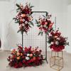 Boda Tablero de Fondo Rojo Escenario Floral Piso Arreglo Floral Tablero KT Flor Atada Banquete de Compromiso Pat de Flor Arreglo de Piso Arreglo Floral